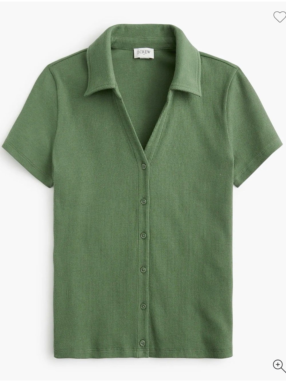 J. Crew Factory Ribbed Button Up Polo Top